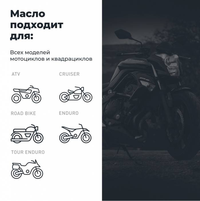 LAVR MOTO Моторное масло RIDE UNIVERSAL 4Т 10W40 SM, 4 л