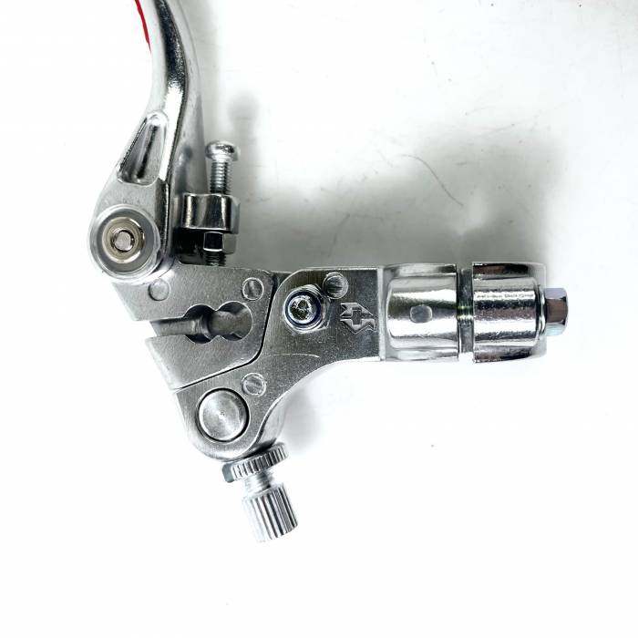 Рычаг сцепл.+тормоза складные c силиконовыми накладками красные/хром